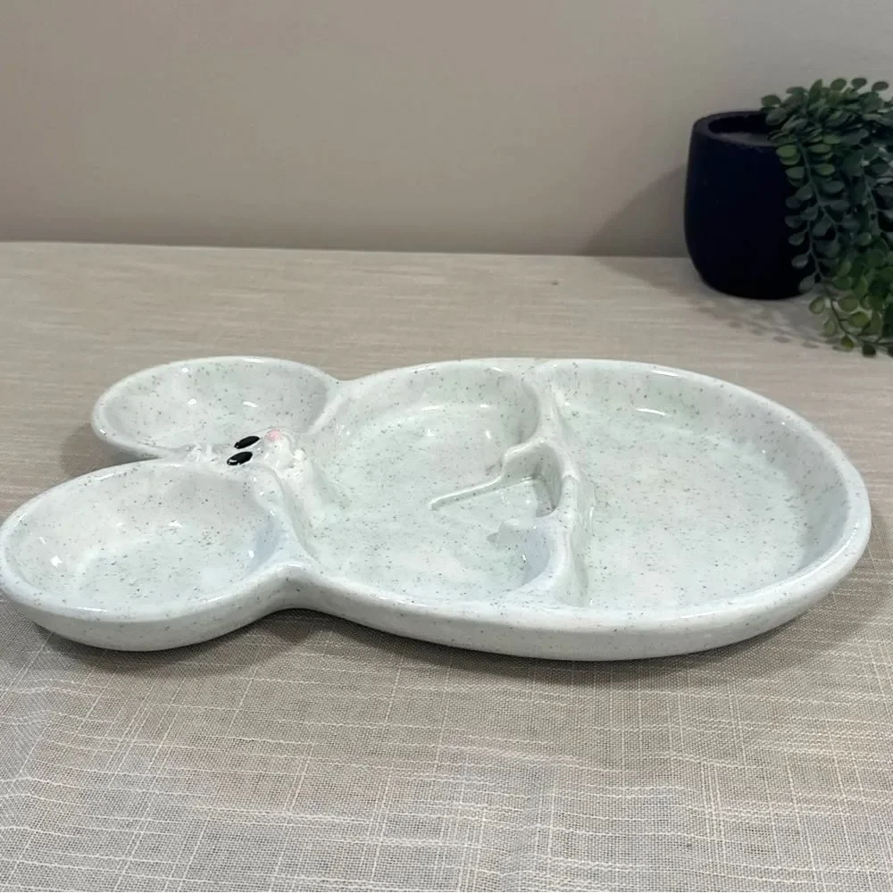 Vintage Speckled Mouse Snack Tray Serving Platter Kawaii Cottagecore Kitchen